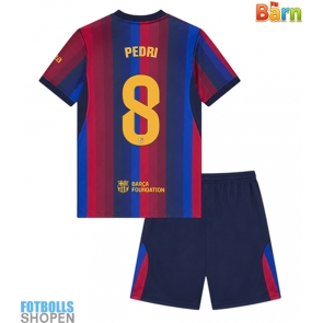 Billiga Barcelona Pedri Gonzalez #8 Hemmatröja Barn 2026-27 Kortärmad (+ Korta byxor)